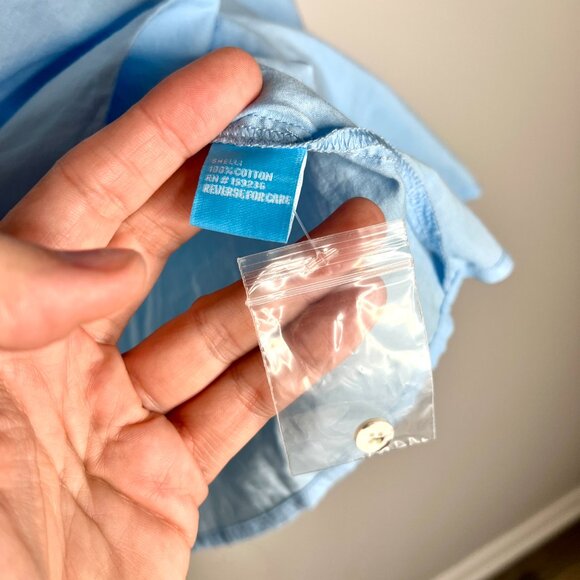 J.Mclaughlin Haxton Blouse Blue Button-Up 100% Cotton Preppy Old Money Sz XL - Picture 4 of 5